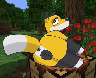 animal_genitalia animal_vulva anus canine_genitalia canine_vulva female feral genitals looking_back presenting solo vulva vixeyhuskybutt microsoft minecraft mojang xbox_game_studios mango_(digitoxici) canid canine fox fox_(minecraft) mammal true_fox absurd_res hi_res