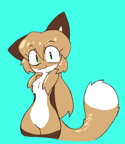 :3 anthro big_eyes biped blonde_hair blush blush_lines brown_body brown_fur countershading curvy_figure dipstick_tail eye_through_hair eyebrow_through_hair eyebrows female fluffy fluffy_chest fur gloves_(marking) green_background green_eyes hair hands_behind_back hourglass_figure leg_markings legs_together long_hair looking_at_viewer markings multicolored_body multicolored_fur pink_blush raised_eyebrows short_snout simple_background snout socks_(marking) solo standing tail tail_markings translucent translucent_hair two_tone_body two_tone_fur white_body white_fur white_sclera wide_eyed yellow_body yellow_fur conditional_dnp fidelbon averi_(fiddleafox) canid canine fox mammal red_fox true_fox 2026 digital_drawing_(artwork) digital_media_(artwork) shaded