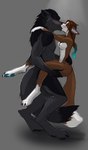 anthro anthro_on_anthro black_body black_fur black_nose black_tail_tip blue_eyes blush braided_hair breasts brown_body brown_fur brown_hair butt carrying_another carrying_partner claws digitigrade dipstick_tail duo ear_markings eyes_closed facial_markings featureless_breasts feet female fingers fur grey_body grey_fur hair hand_on_back hand_on_shoulder hand_under_leg head_markings heart_symbol hindpaw hug humanoid_hands intimate kissing looking_at_another looking_at_partner love male male/female markings multicolored_body multicolored_fur multicolored_tail nude pawpads paws romantic romantic_couple size_difference standing tail tail_markings tender toe_claws toes two_tone_body two_tone_fur white_body white_fur white_tail_tip clrfoolished kayn_wolfstorm kyra_wolfstorm canid canine canis mammal wolf 2021 hi_res