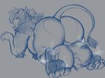 4_toes anthro balls balls_on_face big_balls big_butt butt claws duo feet foot_focus genitals huge_balls huge_butt hyper hyper_balls hyper_genitalia male male/male size_difference soles steam toe_claws toes incertusfatum nintendo pokemon fritters felid generation_1_pokemon lion mammal pantherine pokemon_(species) raichu hi_res