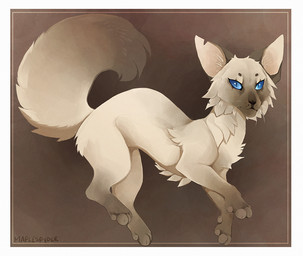 ambiguous_gender blue_eyes brown_background feral fur no_sclera paws quadruped simple_background solo tail tan_body tan_fur maplespyder warriors_(book_series) fan_character colorpoint domestic_cat felid feline felis mammal oriental_shorthair siamese_cat 2015 digital_media_(artwork) digital_painting_(artwork) painting_(artwork) shaded soft_shading
