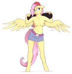 anthro anthrofied backwards_baseball_cap backwards_hat baseball_cap belt bottomwear breasts casual_exposure clothed clothing feathered_wings feathers female front_view furgonomics hat headgear headwear looking_aside nipples skateboard skirt solo spread_wings standing tail tail_through_skirt tomboy topless vehicle wings yellow_body neighday friendship_is_magic hasbro my_little_pony mythology fluttershy_(mlp) equid equine mammal mythological_creature mythological_equine pegasus 2020 absurd_res full-length_portrait hi_res portrait