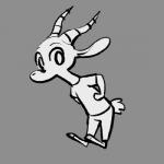 ambiguous_gender anthro barefoot clothed clothing dancing facial_markings feet grey_background head_markings horn looking_at_viewer markings simple_background solo fuel_(artist) chico_(fuel) antelope bovid gazelle mammal 1:1 2019 animated frame_by_frame greyscale monochrome short_playtime