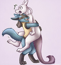 ambiguous_gender canine duo fluffy fuzzy hug legendary_pokémon lucario mammal mewtwo nintendo open_mouth plain_background pokémon smile standing starswirls surprise video_games white_background
Rating: Safe
Score: 28
User: Frostking23
Date: October 24, 2014 ambiguous_gender canine duo fluffy fuzzy hug legendary_pokémon lucario mammal mewtwo nintendo open_mouth plain_background pokémon smile standing starswirls surprise video_games white_background
Rating: Safe
Score: 28
User: Frostking23
Date: October 24, 2014
