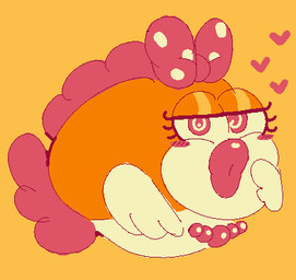 alternate_species bedroom_eyes bow_ribbon female feral heart_symbol lips looking_at_viewer narrowed_eyes seductive solo slem mario_bros nintendo koopaling wendy_o._koopa wonder_wendy_o._koopa aquatic cheep_cheep fish hybrid koopa scalie 2026 aliasing digital_media_(artwork) low_res