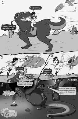 abdominal_bulge belly belly_hug big_belly big_butt black_hair bodily_fluids bone bone_bulge boots burping butt cactus campfire claws clothing crashing desert digestion dinosaur_pred eyewear fatal_vore female female_pred feral footwear gloves group hair handwear harness kick larger_pred lying lying_on_another male male_human military_uniform moon nervous night on_back open_mouth plant post_digestion punch riding_on_back running shoes size_difference smaller_human sunglasses tears text thick_thighs tongue tongue_out uniform unwilling_pred vore weight_gain god-ale google google_chrome ale_(god-ale) dinosaur_(google_chrome) avian dinosaur human mammal prehistoric_species reptile scalie theropod tyrannosaurid tyrannosauroid tyrannosaurus tyrannosaurus_rex comic digital_drawing_(artwork) digital_media_(artwork) english_text flat_colors hi_res monochrome