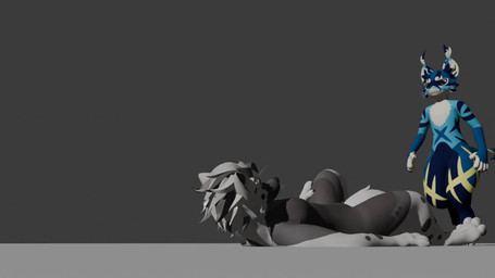 anthro feet foot_fetish foot_on_face foot_on_head hindpaw male male/male on_hind_legs pawpads paws standing_on_another standing_on_head step_pose stepped_on stepping_on_face stepping_on_head stomped stomping trampled trampling underfoot walking gorbend mats_(glasnir) canid canine canis domestic_cat domestic_dog felid feline felis mammal mayu_(azuki) animated blender_(artwork) blender_eevee_(artwork) digital_media_(artwork) hi_res short_playtime video