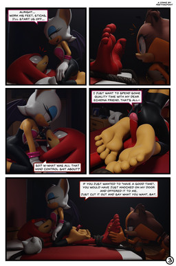 5_toes anthro barefoot dialogue feet female foot_fetish foot_focus foot_lick foot_play footjob genitals group licking male male/female penile penis profanity sex soles speech_bubble text toes tongue trio feetymcfoot sega sonic_boom sonic_the_hedgehog_(series) knuckles_the_echidna rouge_the_bat sticks_the_jungle_badger bat echidna mammal monotreme procyonid raccoon 3d_(artwork) absurd_res comic digital_media_(artwork) english_text hi_res