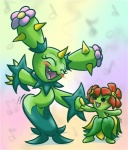 blush cactus dancing duo female flower head_flower not_furry plant pseudo_bottomwear pseudo_clothing pseudo_skirt conditional_dnp teckworks nintendo pokemon bellossom elemental_creature flora_fauna generation_2_pokemon generation_5_pokemon humanoid maractus pokemon_(species) 2011