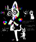 anthro bright_colors genetic_chimerism heterochromia male mutation neon pawpads paws simple_background solo transparent_background saintsupervoid cyrus_(saintsupervoid) rex_(saintsupervoid) domestic_cat felid feline felis mammal alpha_channel black_and_white model_sheet monochrome