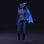 1:1 2018 3d_(artwork) 3d_animation 4_toes animated anthro biped blue_body blue_scales bottomwear clothed clothing denim denim_bottomwear denim_clothing digital_media_(artwork) dragon feet furgonomics grey_background hand_on_hip hi_res horn jeans jewelry long_playtime loop male mythological_creature mythological_scalie mythology necklace no_sound pants red_eyes scales scalie she_scale simple_background sirath_(sirath) solo standing toes topless turntable_(animation) webm wings
