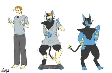 anthro barefoot base_one_layout basic_sequence blue_body blue_fur bottomwear clothing digitigrade feet fur growth heart_symbol linear_sequence male naturally_censored one_row_layout pants shirt shrinking simple_background size_transformation smile solo spikes standing tail tail_growth three_frame_image three_frame_sequence topwear transformation transformation_sequence white_background yellow_eyes diethyl nintendo pokemon reynold_(reynoldzapcat) braixen generation_4_pokemon generation_6_pokemon hybrid lucario luxray pokemon_(species) 2020 hi_res sequence