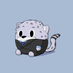 anthro ball chibi clothing fur male simple_eyes solo spots suit xardon andy_(nekomimiranger) felid mammal pantherine snow_leopard 1:1 hi_res