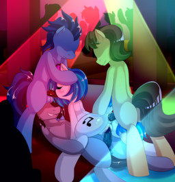 all_fours all_three_filled anal anal_penetration animal_genitalia animal_penis balls black_hair blue_body blue_fur blue_hair bodily_fluids brown_body brown_fur brown_hair butt cutie_mark doggystyle double_penetration drooling equine_genitalia equine_penis erection exhibitionism eyeless eyes_closed eyewear faceless_character faceless_male fellatio female female_on_top feral foursome from_behind_position from_front_position fur gangbang genital_fluids genitals glasses grey_body grey_fur group group_sex hair head_grab lying male male/female male_penetrating multicolored_hair nude on_back on_top oral oral_penetration penetration penile penis public reverse_missionary_position saliva sex silhouette smile spitroast standing straddling strobe_lights tan_body tan_fur teeth two_tone_hair vaginal vaginal_fluids vaginal_penetration vulva white_body white_fur princess_hinghoi friendship_is_magic hasbro my_little_pony vinyl_scratch_(mlp) equid equine horse mammal pony 2013 hi_res