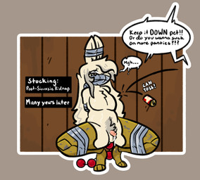 anal_beads anthro bdsm beverage_can bodily_fluids bound crouching dialogue ears_tied forced gag gagged genital_fluids genitals greying_hair hair kidnapping leaking_precum long_hair makeup male penis precum pubes running_makeup sex_toy small_penis solo tape text time_skip stockingmiami stocking_(stockingmiami) lagomorph leporid mammal rabbit english_text hi_res