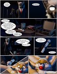 2024 3d_(artwork) animal_genitalia anthro arms_tied ash_(ruaidri) ball_gag bound canid canine canis clothed clothed/nude clothed_anthro clothed_male clothing comic countershading detailed_background dialogue digital_media_(artwork) duo english_text eye_roll fennec_fox forced fox fully_sheathed fur gag gagged genitals grey_body grey_fur kyle_(ruaidri) male male/male mammal moan necktie nude nude_anthro nude_male onomatopoeia penile penis penis_milking_machine rape ruaidri scary_shiny_glasses sex_toy sheath sound_effects submissive submissive_male suit_jacket text true_fox vibrator vibrator_on_penis white_body white_countershading wolf yellow_body yellow_fur