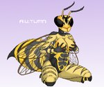 anthro arthropod_abdomen big_breasts black_eyes breasts female mandibles navel non-mammal_breasts nude solo thick_thighs wings yellow_body a.u.tumn marissa_(a.u.tumn) arthropod hymenopteran insect wasp digital_media_(artwork) pixel_(artwork)