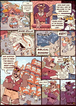 alcohol anthro antlers beer beer_cans beverage beverage_can blue_bottomwear blue_clothing blue_jeans blue_pants bottomwear boxers_(clothing) car cellphone chair clothed clothed_anthro clothed_male clothing denim denim_bottomwear denim_clothing dialogue electronics footwear fully_clothed fully_clothed_anthro fully_clothed_male furniture group holding_cellphone holding_object holding_phone holding_smartphone horn jeans key looking_up male mattress name_tag pants phone profanity recliner scruffy selfie shadow shirt shoes shorts smartphone speech_bubble text topwear tourist underwear vehicle white_clothing white_shirt white_topwear worker yelling yellow_sclera palprime1 wretchedwrench socket_(wretchedwrench) canid canine canis deer domestic_dog lagomorph leporid mammal new_world_deer rabbit reindeer absurd_res comic english_text hi_res