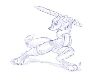 4_toes anthro baguette barefoot bottomwear bread claws clothed clothing digitigrade dipstick_tail feet food fur improvised_weapon male markings multicolored_tail open_clothing open_topwear open_vest shorts solo tail tail_markings toe_claws toes topwear vest flinters eddy_thorne canid canine fox mammal 2021 5:4 blue_and_white monochrome