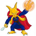 anthro clothed clothing cutlery inverted_pentacle kitchen_utensils magic magic_circle occult_symbol pentacle pentagram simple_background solo spoon symbol tools white_background thumbs1 doctor_strange_(series) marvel nintendo pokemon doctor_strange alakazam generation_1_pokemon pokemon_(species) 1:1