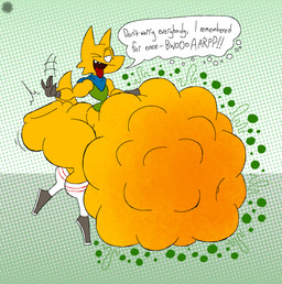 4_fingers anthro bar_emanata belly_blush big_butt blush body_blush bottom_heavy bubble_butt bubble_emanata burping butt butt_jiggle butt_slap cheek_tuft clothing curvy_figure dialogue emanata eyelashes facial_tuft fangs femboy fingers flash_emanata footwear fur gloves halftone_background hand_on_belly handwear jiggling kerchief knee_highs knee_socks legwear logo looking_at_viewer male navel on_one_leg one_eye_closed pattern_background rumbling_stomach shoes simple_background slap slapping_own_butt slapping_self sleeveless_shirt socks solo speech_bubble standing teeth text thick_thighs tongue tongue_out tuft vore wave_emanata wide_hips yellow_body yellow_fur thatdawgmurray vore_day vore_day_2025 murray_(thatdawgmurray) canid canine canis domestic_dog mammal aliasing artist_logo artist_name digital_media_(artwork) english_text halftone hi_res signature