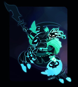 4_fingers 5_fingers armor black_armor black_background black_boots black_bottomwear black_clothing black_footwear black_mask black_topwear blue_body blue_eyes blue_hooves blue_tail boots bottomwear cape chibi clothing fingers footwear green_body green_cape green_clothing green_eyes green_hands green_topwear group holding_melee_weapon holding_object holding_weapon hooves humanoid_hands key lamp lantern light male male/male mask melee_weapon no_pupils open_mouth open_smile purple_background raised_hand riding riding_on_back running shoes side_view simple_background sitting smile tail topwear weapon white_eyes inkinesss league_of_legends riot_games tencent hecarim_(lol) thresh equid equine ghost horse humanoid mammal spirit 2013 colored digital_media_(artwork) full-length_portrait portrait restricted_palette signature