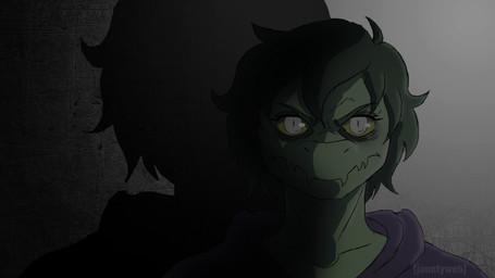 abstract_background angry anthro eyelashes female front_view green_body green_hair green_scales grey_eyes hair looking_at_viewer scales short_hair solo text yellow_sclera jauntyweb cavemanon_studios dragon_ball_xenoverse goku_prowler i_wani_hug_that_gator olivia_halford baryonyx dinosaur prehistoric_species reptile saurischian scalie spinosaurid theropod 16:9 2024 artist_name hi_res meme watermark widescreen