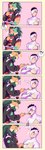 anthro bandage black_hair blush cupcake dialogue duo exclamation_point feeding food hair halo holidays male male/male mummy_costume mummy_wrappings nipples pecs lisuchi halloween lifewonders tokyo_afterschool_summoners arsalan_(tas) zabaniyya_(tas) angel felid human lion mammal pantherine comic hi_res