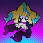 :3 ambiguous_gender anthro black_eyes gradient_background not_furry pupils simple_background solo white_pupils malegardevoir nintendo pokemon generation_3_pokemon jirachi legendary_pokemon pokemon_(species) 1:1 2022