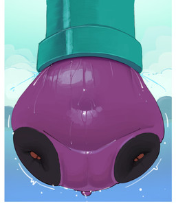 ambiguous_gender anthro belly belly_expansion big_belly body_inflation butt clothing expansion footwear huge_belly hyper hyper_belly inflation liquid_inflation monobutt morbidly_obese navel obese overweight pipe round_body shoes short_tail small_tail solo spherical_inflation stuck tail water_inflation wide_hips cloudboyo nabbit lagomorph leporid mammal rabbit 2025 alternate_version_at_source hi_res