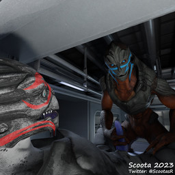 duo erection eye_contact female genitals holding_penis kneeling looking_at_another low-angle_view lying male male/female nude on_back open_mouth penis smile scoota bioware electronic_arts mass_effect alien turian 1:1 3d_(artwork) digital_media_(artwork) hi_res