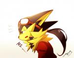 anthro clothed clothing eyewear fur goggles male simple_background solo yamatoooooo bandai_namco klonoa_(series) guntz canid canine canis mammal wolf