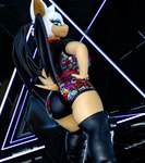 anthro big_butt black_clothing butt clothing female legwear looking_at_viewer romper_suit smile smiling_at_viewer solo thick_thighs thigh_highs tight_clothing wings bustin3d sega sonic_the_hedgehog_(series) rouge_the_bat warfare_rouge bat mammal 3d_(artwork) absurd_res digital_media_(artwork) hi_res