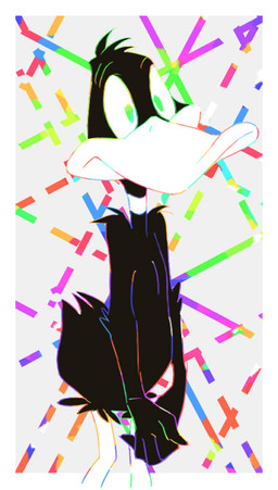 anthro black_body curvy_figure humanoid_hands male solo standing popcublove looney_tunes warner_brothers daffy_duck anatid anseriform avian bird duck