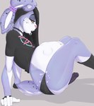 alternative_fashion anthro clothing erection femboy fetal freckles goth male movement panties piercing pregnant pregnant_anthro pregnant_male solo underwear itsokhidden lagomorph leporid mammal rabbit hi_res