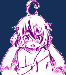 ambiguous_gender anthro big_ears blush clothing eyebrows hair hoodie nipples open_mouth oversized_clothing oversized_hoodie oversized_topwear pink_body solo teeth topwear wide_eyed young young_ambiguous aogami lagomorph leporid mammal rabbit 2025 absurd_res alpha_channel digital_media_(artwork) hi_res line_art monochrome