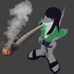 anthro black_hair breasts clothing drugs female green_clothing grey_body hair long_hair marijuana purple_eyes shark_tail solo bathor daniela_sanchez fan_character fish marine shark 1:1 3d_(artwork) blender_(artwork) digital_media_(artwork) meme trans_(lore) trans_woman_(lore)