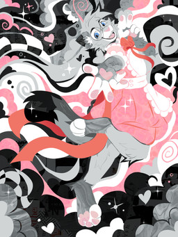 abstract_background anthro blue_eyes bow_ribbon clothed clothing crossdressing crossdressing_male dipstick_ears dipstick_fingers dipstick_tail dipstick_toes dress ear_markings eyewear femboy frilly frilly_clothing fur gesture glasses grey_body hair hand_gesture looking_at_viewer maid_apron maid_collar maid_uniform male markings multicolored_ears open_mouth open_smile pattern_background pawpads paws pink_nose psychedelic_background reaching_towards_viewer ribbons simple_background smile solo tail tail_markings teeth uniform v_sign zangerdanger nixuelle domestic_cat egyptian_mau felid feline felis mammal 2025 3:4 absurd_res digital_media_(artwork) hi_res