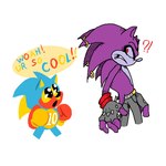 ?! anthro biped black_nose bottomwear clothing dialogue duo fingerless_gloves fur gloves handwear looking_at_another male pants piercing purple_body purple_fur red_eyes simple_background text white_background discortedcat4 bootleg harry_potter_obama sega sonic_the_hedgehog_(series) coldsteel_the_hedgeheg fan_character eulipotyphlan hedgehog mammal 1:1 2022 meme