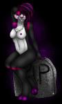 anthro breasts eyes_closed female nipples nude pose solo tombstone jynx92 nightshade lagomorph leporid mammal rabbit hi_res pinup