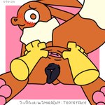 animal_genitalia animal_pussy anus canine_genitalia canine_pussy embarrassed female feral genitals looking_at_viewer looking_back pawpads pussy solo stretched_anus theenyface nintendo pokemon eevee generation_1_pokemon pokemon_(species) 1:1