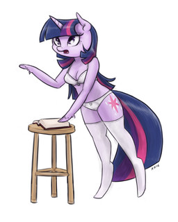anthro anthrofied book bra breasts cleavage clothed clothing cutie_mark female fetlocks fur furniture glistening glistening_eyes hair highlights_(coloring) hoof_hands hooves horn legwear long_hair multicolored_hair open_mouth panties pink_highlights purple_body purple_eyes purple_fur purple_highlights simple_background solo stockings stool thigh_highs underwear underwear_only unguligrade white_background white_bra white_clothing white_legwear white_panties white_stockings white_thigh_highs white_underwear king-kakapo friendship_is_magic hasbro my_little_pony mythology twilight_sparkle_(mlp) equid equine mammal mythological_creature mythological_equine unicorn 2016 4:5 full-length_portrait hi_res portrait