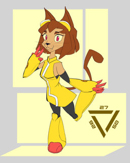anthro armor armored_boots big_ears breasts clothed clothing fangs female hair simple_background sketchy solo tail teeth whiskers yellow_clothing the_dark_skull gameoverse glitch_productions kit_bodega domestic_cat felid feline felis mammal 4:5 absurd_res digital_media_(artwork) hi_res sketch