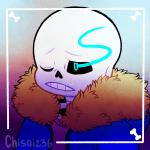 bone clothing coat jacket male not_furry one_eye_closed skeleton solo teeth topwear chisai236 undertale undertale_(series) sans_(undertale) animated_skeleton humanoid undead 1:1 2016 bust_portrait portrait