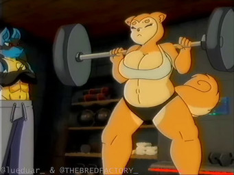 1990s_theme 4_toes 5_fingers abs anthro anthro_on_anthro anthro_penetrated anthro_penetrating anthro_penetrating_anthro areola athletic athletic_anthro athletic_female athletic_male barbell belly big_breasts black_body black_bottomwear black_clothing black_fur blue_body blue_ears blue_fur blue_penis blue_tail bottomwear bra breast_jiggle breasts brown_body brown_ears brown_eyebrows brown_fur brown_tail cheek_tuft chest_spike clothed clothed_to_nude clothing crossed_arms dialogue duo erection exercise eyebrows eyes_closed facial_tuft feet female female_anthro female_penetrated fingers fur genitals gloves_(marking) grey_bottomwear grey_bra grey_clothing grey_sports_bra grey_underwear hand_on_butt hand_spike inside jiggling legs_up looking_pleasured male male/female male_anthro male_penetrating male_penetrating_female markings multicolored_body multicolored_fur muscular muscular_anthro muscular_male navel nipples nude nude_anthro nude_female nude_male open_mouth pawpads penetration penile penile_penetration penis penis_in_vagina pink_areola pink_nipples pink_pawpads pokemorph pregnant pregnant_anthro pregnant_female pregnant_sex red_eyes retro sex slightly_chubby slightly_chubby_anthro slightly_chubby_female spikes spikes_(anatomy) sports_bra standing tail tan_body tan_fur tan_tail teeth toes tongue topless topless_anthro topless_male tuft underwear vaginal vaginal_penetration vhs_filter vintage vulva weightlifting workout yellow_body yellow_fur calicoalms_(editor) lueduar thebredfactory_(va) nintendo pokemon shiba_(shibashibs) canid canine canis domestic_dog generation_4_pokemon lucario mammal pokemon_(species) shiba_inu spitz 2026 2d_animation 4:3 animated digital_media_(artwork) english_audio frame_by_frame long_playtime sound video voice_acted