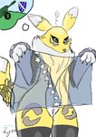 ambiguous_gender anthro bosnia bosnian-herzegovinian_flag fur looking_at_viewer simple_background solo white_body white_fur yellow_body yellow_fur tcg_(artist) bandai_namco digimon canid canine digimon_(species) mammal renamon absurd_res digital_media_(artwork) hi_res