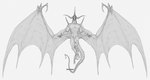 abs anthro claws digitigrade eyeless flying horn looking_at_viewer male muscular muscular_male nude pecs solo tail wings isvoc european_mythology final_fantasy final_fantasy_ix mythology square_enix bahamut dragon mythological_creature mythological_scalie scalie western_dragon 2023 hi_res monochrome