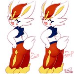 1:1 2020 ankle_tuft anthro arrow_pointing_to_butt big_butt blush buckteeth butt butt_pose cheek_tuft cinderace comparing_butts comparison cotora directional_arrow english_text facial_tuft female generation_8_pokemon handpaw hands_on_hips heart_symbol how-to lagomorph leg_tuft looking_at_viewer looking_back mammal nintendo nude one_eye_closed open_mouth open_smile paws pokemon pokemon_(species) portrait pose rear_view red_eyes simple_background smile solo standing teeth text tuft white_background wink winking_at_viewer