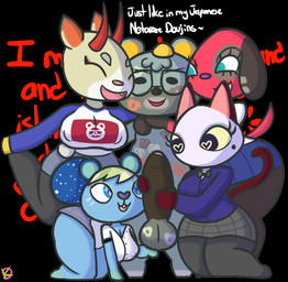 anthro big_breasts big_penis breasts clothing cosplay costume cuckold_pov erect_nipples erection eyewear female genitals glasses group handjob harem heart_eyes heart_symbol imminent_oral imminent_sex infidelity kiss_mark kiss_mark_on_balls lipstick looking_at_viewer makeup male male/female markings mole_(marking) nipples penile penis penis_awe sex smug wide_hips klutzatdusk animal_crossing nintendo barold_(animal_crossing) cherry_(animal_crossing) ione_(animal_crossing) olivia_(animal_crossing) shino_(animal_crossing) bear canid canine canis cervine deer domestic_cat domestic_dog felid feline felis grey_squirrel mammal rodent sciurid sika_deer tree_squirrel