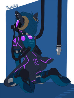 ambiguous_gender anthro bdsm bondage bondage_boots boots bound caution_symbol clothing collar drone ear_piercing footwear gas_mask gloves handwear hoof_boots latex latex_clothing latex_gloves latex_handwear latex_skinsuit looking_away mask petplay piercing pronouns roleplay shoes simple_background skinsuit solo text tight_clothing visor miramore bovid caprine goat mammal 2025 3:4 digital_media_(artwork) english_text hi_res signature nonbinary_(lore)